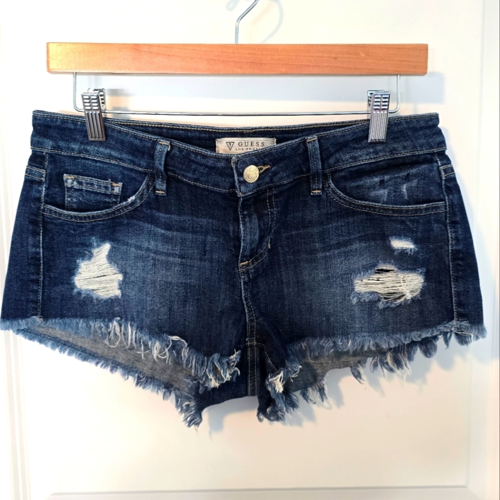EUC Guess Distressed Jean Short Shorts
